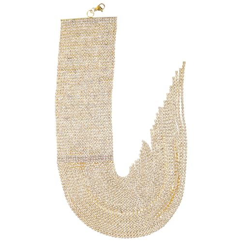 BESPORTBLE Strassarmband Damen Glänzend Extravaganter Schmuck Fußkettchen Für Valentinstag Hochzeiten Partys Elegantes Design Mit Fransen Strasssteinen Goldfarbenes Zubehör von BESPORTBLE
