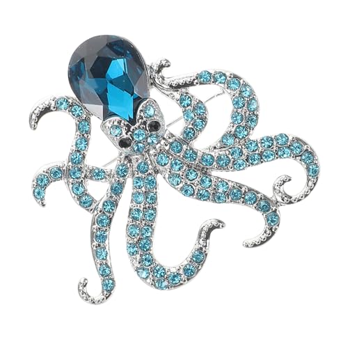 BESPORTBLE Strass Brosche Mit Oktopus-motiv Meeres-tier-schmuck Für Damen Anstecknadel Für Hüte Und Alltagsoutfits von BESPORTBLE