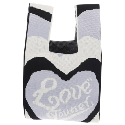 BESPORTBLE Strickhandtasche Damen Handgefertigte Umhängetasche für Alltag Sommer Strand Freizeit Leichte Gehäkelte Schultertasche mit Attraktivem Muster Vielseitige Damen Tasche für Shopping von BESPORTBLE