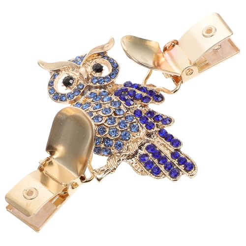 BESPORTBLE Strickjacke Clip: Damen Schal Kragen Pullover Clips Gold Eule Strass Vintage Cardigan Clip Kette Verschluss Metall Mädchen Brosche Pin Frauen Ostern Geschenke von BESPORTBLE