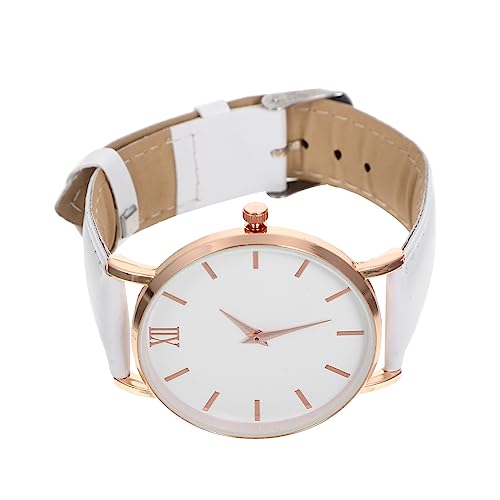 BESPORTBLE Damen Armbanduhr Mit Pu-lederarmband Stilvolle Analoge Quarzuhr Weiß Für Freizeit Schule Und Besondere Anlässe Verstellbar Und von BESPORTBLE