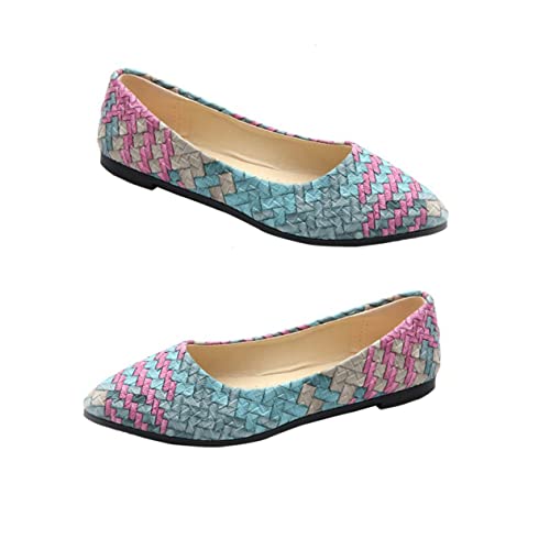 BESPORTBLE Stylische Damen Slipper aus PU mit Spitz Zulaufender Spitze Flache Halbschuhe für Alltag und Büro Leichte Bequeme Flats für Herbst Freizeitschuhe von BESPORTBLE