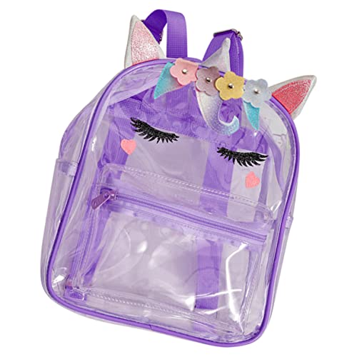 BESPORTBLE Transparenter Einhorn Rucksack Für Mädchen Durchsichtiger Schulranzen Aus Kunststoff Leicht Praktisch Süßes Design Für Kinder Für Schule Und Freizeit von BESPORTBLE