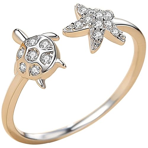 BESPORTBLE Schildkrötenring Für Damen Aus Kupfer Mit Verstellbarem Design Meerestier Schmuck Fingerring Meeres Tier Motiv Ring Für Besondere Anlässe von BESPORTBLE