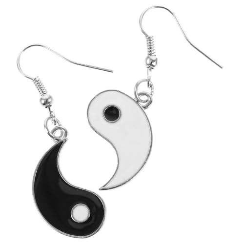 BESPORTBLE Schwarz-weiß-tropfenohrringe Im Chinesischen Tai-chi-stil Für Damen Und Mädchen Bruchfeste Statement-ohrhänger Für Besondere Anlässe Und Alltag von BESPORTBLE