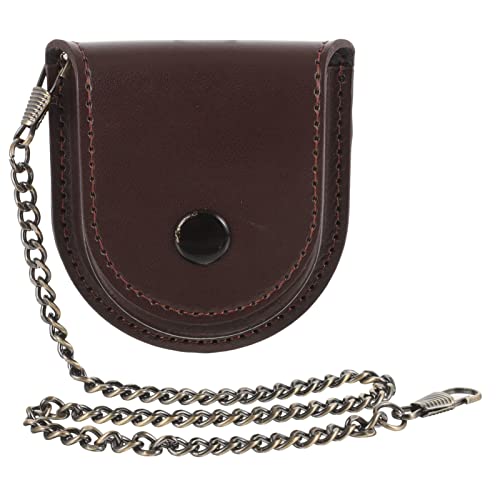 BESPORTBLE Taschenuhr Lederhülle Taschenuhr-Lederetui Pu-Uhrenetui Vintage-Uhren-Taschenhalter Uhren-Reiseetui Mit Kette Tragbarer Uhrenbehälter Für Männer Geschenk Kaffee von BESPORTBLE