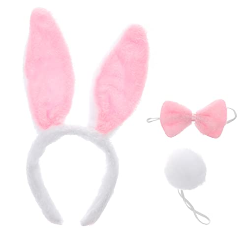 BESPORTBLE Teiliges Kaninchenohr Haarreif Plüsch Kaninchen Nase Für Cosplay Ostern Und Partys Tier Cosplay Stirnband Für Erwachsene von BESPORTBLE