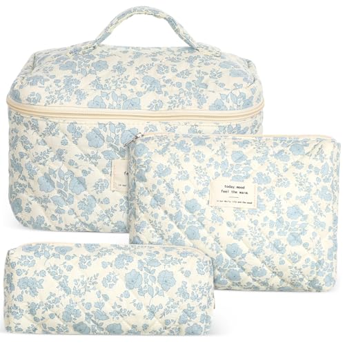 BESPORTBLE Teiliges Kulturbeutel Für Damen Ästhetische Make Up Tasche Mit Reißverschluss Schminktasche Im Blumenmuster Make Up Pinsel Organizer Stilvoll Und Praktisch Für Reisen von BESPORTBLE