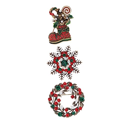 BESPORTBLE Teiliges Retro Weihnachtsbroschen Bunte Vintage Anstecker mit Schneeflocken und Stiefel Glänzend Poliert Festliche Schmuck Accessoires für Damenkleidung und Weihnachtsfeier von BESPORTBLE