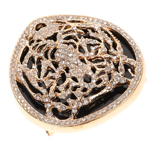 BESPORTBLE Tiger Kopf Brosche Strass Pin für Kleidung Rucksack Anstecknadel Robustes Design Modisches Accessoire für Pullover Hemden Taschen Party und Alltag Goldfarbener Reversschmuck von BESPORTBLE