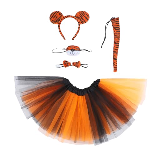 BESPORTBLE Tiger Kostüm Mit Ohren Stirnband Fliege Nase Plüsch Material Für Halloween Cosplay Party Performance Requisiten von BESPORTBLE