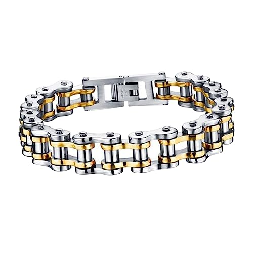 BESPORTBLE Titanstahl Herrenarmband Mit Fahrradkette Design Gliederkettenschmuck Für Biker Motorradkettenarmband Kettenarmband Langlebiger Schmuck Aus Titanstahl von BESPORTBLE