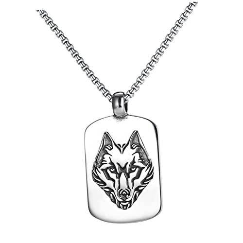 BESPORTBLE Titanstahl Wolf Anhänger Kette für Männer Punk Halskette mit Verstellbarer Perlenkette für Männer Aller Altersgruppen Einzigartiges Design BESPORTBLE Titanstahl Wolf Anhänger Kette für Männer Punk Halskette mit Verstellbarer Perlenkette für Männer Aller Altersgruppen Einzigartiges Design von BESPORTBLE