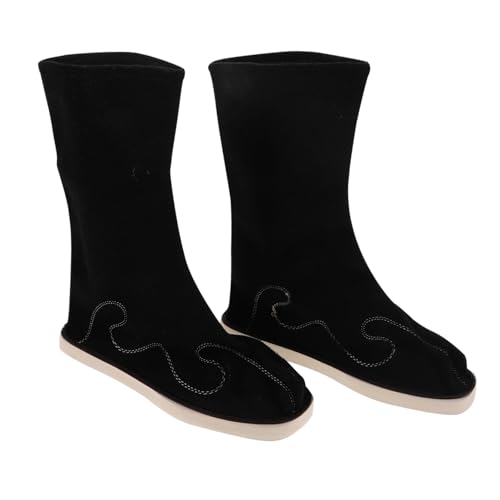 BESPORTBLE Traditionelle Chinesische Hanfu Stiefel Herren Beständiger Halt Rutschfeste Antislip Sohle Gestickte Folk Dance Schuhe Bequem für Aufführungen und Alltag Schwarz von BESPORTBLE