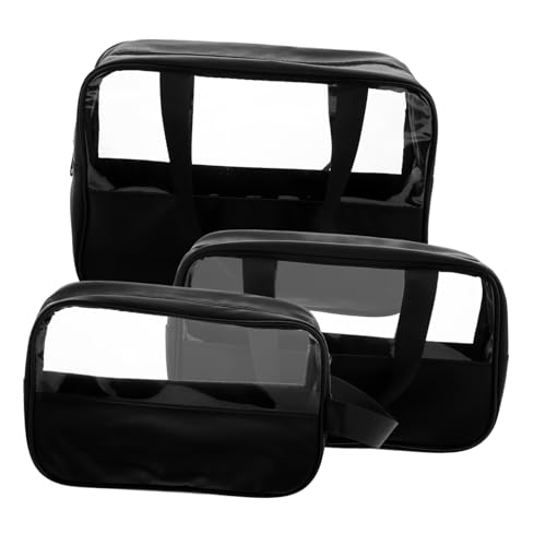 BESPORTBLE 3stücke Transparenter Wasserdichter Make-up-Tasche Mit Reißverschluss Große Reise-kosmetikbeutel Für Damen Tragbare Aufbewahrungstasche Für Kosmetik Und Toilettenartikel von BESPORTBLE