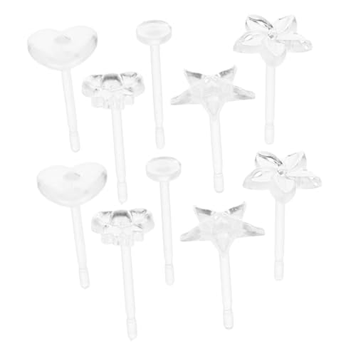BESPORTBLE Transparent Resin Piercing Ohrstecker Unsichtbar Leichter Ohrschmuck Damen Ohrringe für Sicheren Halt und Komfortablen Sitz bei Täglichem Tragen von BESPORTBLE