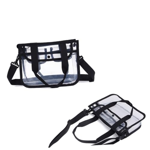 BESPORTBLE Transparente EVA Schultertasche Damen Sommer Crossbody Bag Leicht und Langlebig für Strand Reisen Schule Alltag Schwarz von BESPORTBLE