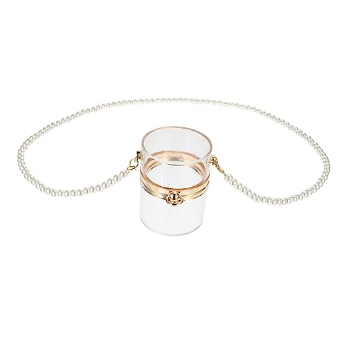 BESPORTBLE Transparente Mini Lipstick Tasche mit Perlenkette Kleine Schultertasche für Partys und Abendveranstaltungen Kompakte Fashion Pouch für Lippenstifte und Kleinigkeiten von BESPORTBLE