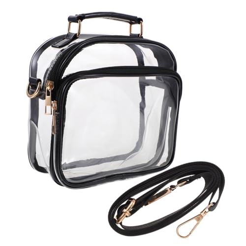 BESPORTBLE Transparente PVC Crossbody Tasche Damen Leichte Durchsichtige Schultertasche mit Mittlerer Kapazität Modische Umhängetasche für Alltag Schule Konzerte Verstellbar Stilvoll und von BESPORTBLE