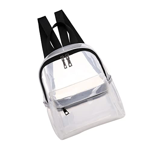BESPORTBLE Transparenter PVC-Rucksack Für Damen Leicht Und Wasserfest Mit Reißverschluss-hauptfach Und Fronttasche Für Reisen Und Alltag in Weiß von BESPORTBLE