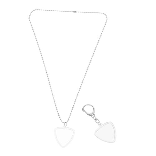 BESPORTBLE Transparentes Gitarrenplektrum Aufbewahrungsetui Schlüsselanhänger und Halsketten- Plectrum Organizer Schutzbox für Akustik Spieler von BESPORTBLE