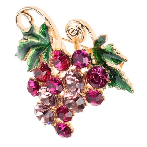 BESPORTBLE Traubenbrosche Mode Schmuck Brosche Fruchtige Brosche Rucksack Pin Kleidung Hut Brosche Trendige Mode Brosche Anstecknadeln für Damen Weihnachtsbrosche Nachahmung Bohrer Violett von BESPORTBLE