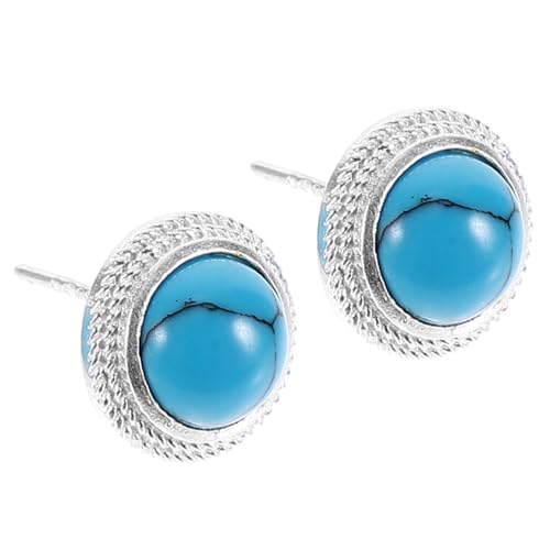 BESPORTBLE Türkisfarbene Ohrstecker Silber Ohrschmuck Damen Kleine Ohrringe Modisch Eleganter Stil für Frauen und Freunde von BESPORTBLE
