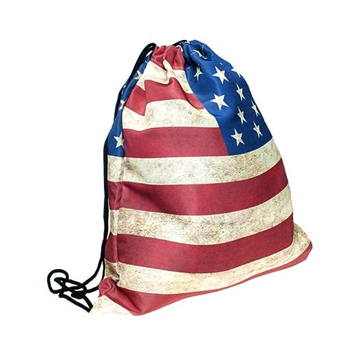 BESPORTBLE Turnbeutel mit Amerikanischer Flagge Großer Kordelzugbeutel für Schule Sport und Reisen Praktische und Tragbare Sporttasche mit Einfachem Design und Hoher Kapazität von BESPORTBLE