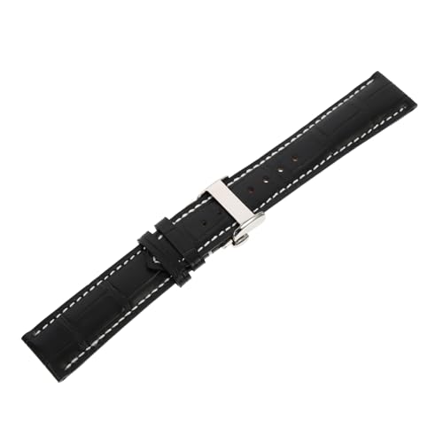 BESPORTBLE Uhrenarmband Verstellbar Hautfreundlich für Herren Damen Stilvolles Design mit Silberner Schmetterlingsschnalle Geschenkidee von BESPORTBLE