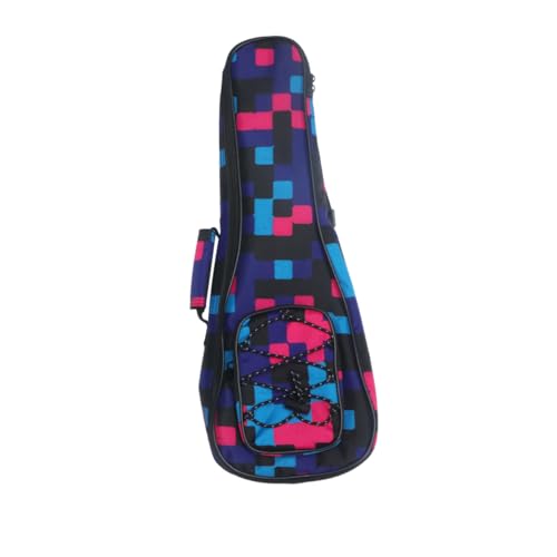 BESPORTBLE Ukulele Rucksack mit Dickem Baumwollfutter Kariertes und Blumiges Muster Gepolstertes Doppel Schulter Design Verstellbare Gurte Frontnetzfach Robust und Schützend für Männer und von BESPORTBLE