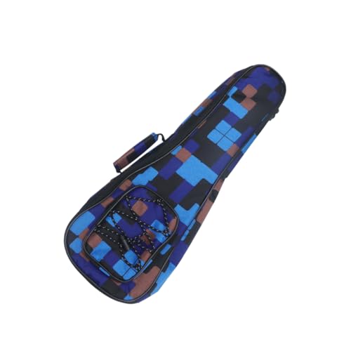 BESPORTBLE Ukulele Tragetasche Gepolsterter Rucksack für Männer und Frauen mit Blumen und Karomuster Verstellbare Schultergurte Stabiler Schutz für Ihr Musikinstrument von BESPORTBLE