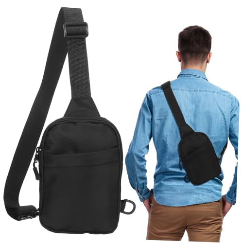 BESPORTBLE Herren Sling Bag Crossbody Brusttasche Mit Reißverschluss Aus Oxford Reisen Wandern Und Täglichen Gebrauch Verstellbarer Riemen Hüfttasche von BESPORTBLE