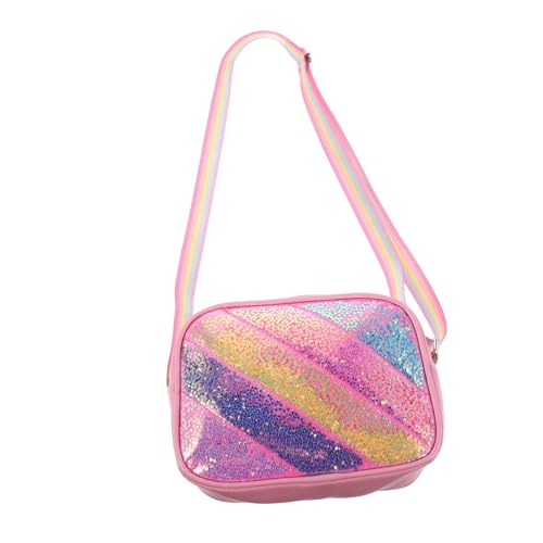 BESPORTBLE Umhängetasche Für Kleine Mädchen Glitzernde Pailletten Umhängetasche Regenbogen Handtasche Damen Schulranzen Tragetasche Geldbörse Rechteckig Für Kleinkinder Meerjungfrau von BESPORTBLE