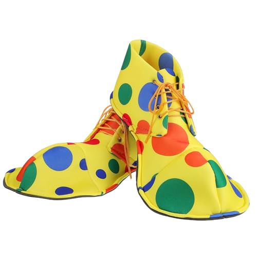 BESPORTBLE Unisex Clown Schuhe Überzieher Bunt Verstellbar Langlebiges Party Kostüm Zubehör für Karneval Halloween Fasching Masquerade Einheitsgröße Erwachsene Comedy Schuhüberzug von BESPORTBLE
