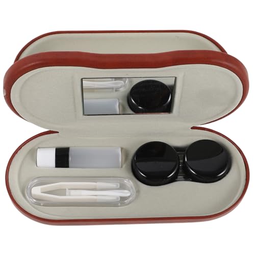 BESPORTBLE Unsichtbarer Kontaktlinsenbehälter mit Integriertem Spiegel Tragbarer Brillen Etui Praktisches Aufbewahrungsset für Reise und Alltag Kompakt Platzsparend mit Pinzette und Entferner von BESPORTBLE