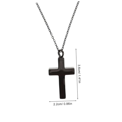 BESPORTBLE Urnenanhänger Kreuz Offen Gedenkschmuck Halskette für Menschen und Haustiere Langlebig Tragekomfortabel Schwarzes Design Erinnerungsstück von BESPORTBLE