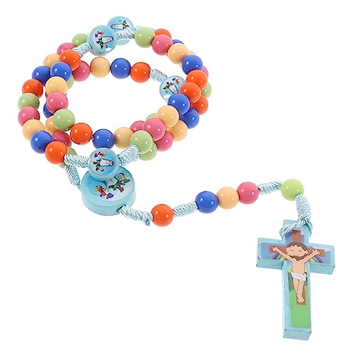 BESPORTBLE Verstellbare Bunte Perlen Kreuzkette für Damen und Teens Leichte Kunststoff Halskette Modischer Choker Schmuck Handgefertigte Clavicle Chain für Alltag und Festlichkeiten von BESPORTBLE