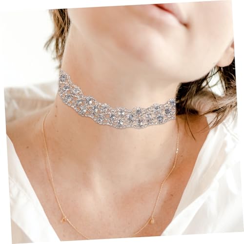 BESPORTBLE Verstellbare Strass Choker Halskette Clavicle Chain Halsdekor Modeschmuck für Damen und Partys Eleganter Goldfarbener Alloy Vollstrass Kragen Vielseitig Kombinierbar von BESPORTBLE