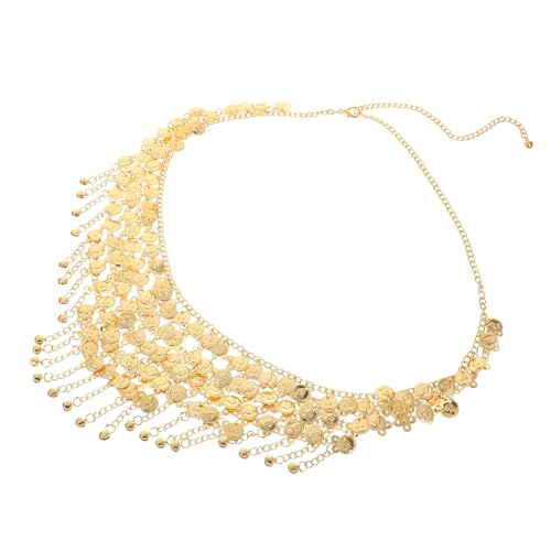 BESPORTBLE Verstellbarer Ethno Taillengürtel mit Münzen und Quasten für Damen Bauchtanz Hüftkette Mehrlagige Metallkette Vintage Stil für Partys Festival und Alltag von BESPORTBLE