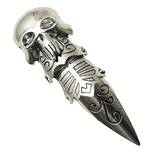 BESPORTBLE Verstellbarer Herren Skull Ring Retro Design Offener Finger Schmuck Punk Accessoire für Festival Party Alltag von BESPORTBLE