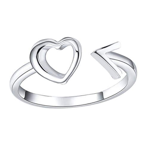 BESPORTBLE Verstellbarer Offener Damenring Herz Design Modischer Wickelring Hautfreundlicher Schmuck für Partys und Alltag von BESPORTBLE