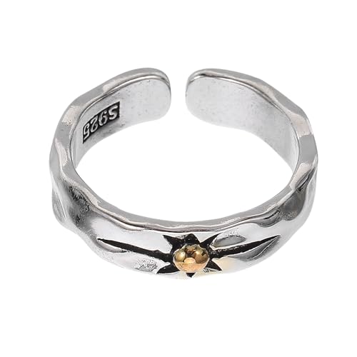 BESPORTBLE Verstellbarer Offener Ring Kupfer Sonnenmuster Punk Schmuck für Damen Herren Unisex Einstellbar Alltagsschmuck Geschenk von BESPORTBLE