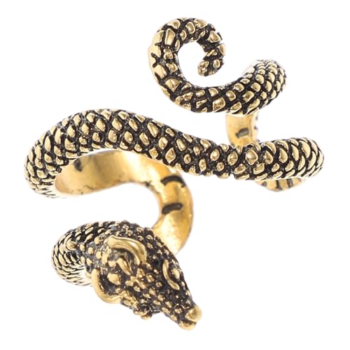 BESPORTBLE Verstellbarer Schlangenring Robustem Legierungsmetall Dunkler Punk Style Offener Fingerring für Frauen und Männer Einzigartiger Gothic Schmuck Tierisches Design von BESPORTBLE