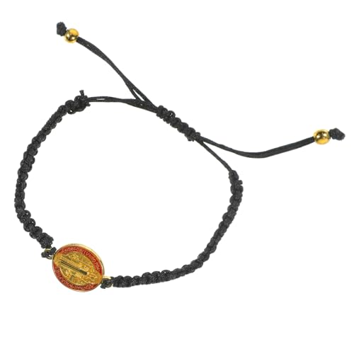 BESPORTBLE Verstellbares Geflochtenes Saint Benedict Armband für Damen und Herren Leichtes Komfortables Christliches Handgelenkschmuckstück Modisches Religiöses Accessoire Universelle von BESPORTBLE