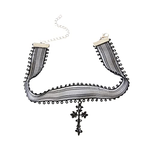 BESPORTBLE Verstellbares Gothic Choker mit Schwarzem Kreuz Anhänger Punk Steampunk Halskette für Halloween Party und Alltag Langlebiges Garn und Legierung Modisches Statement Schmuckstück von BESPORTBLE