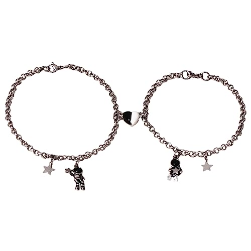 BESPORTBLE Verstellbares Partnerarmband mit Astronaut Liebesarmband für Einzigartige Weltraum Designs Silber zu Valentinstag und von BESPORTBLE