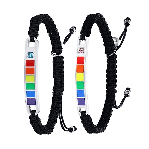 BESPORTBLE Verstellbares Titanstahl Armband Nylonfaden Regenbogenfarben Unisex Schmuck für Langlebig und Modisch Handgelenk Dekoration von BESPORTBLE