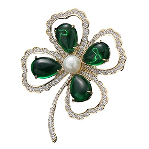 BESPORTBLE Weihnachts-brosche Kleeblatt-festival Brustnadel Für Frauen Feiertags-anstecker Festival-brosche Mit Strass-steinen von BESPORTBLE