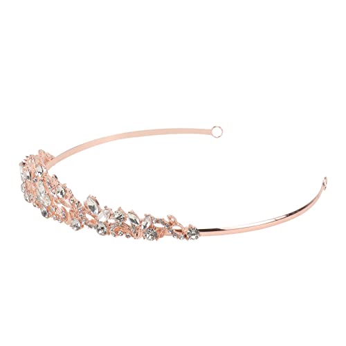 BESPORTBLE Vintage Braut Tiara Roségold mit Kristallverzierung Leichtes Hochzeit Haarschmuck Accessoire Rankenförmige Stirnband für Hochzeiten Verlobungen und Partys von BESPORTBLE