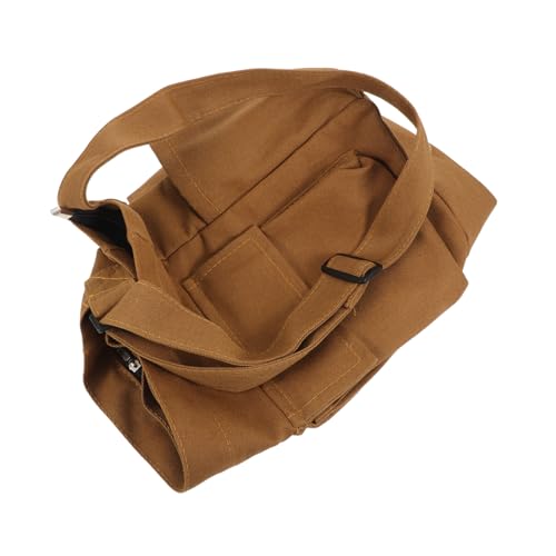 BESPORTBLE Vintage Canvas Umhängetasche Damen Large Capacity Kuriertasche Verstellbarer Riemen Robustes Material Arbeitstasche Braun Freizeit Crossbody Tote Bag für Schule Reise Shopping von BESPORTBLE